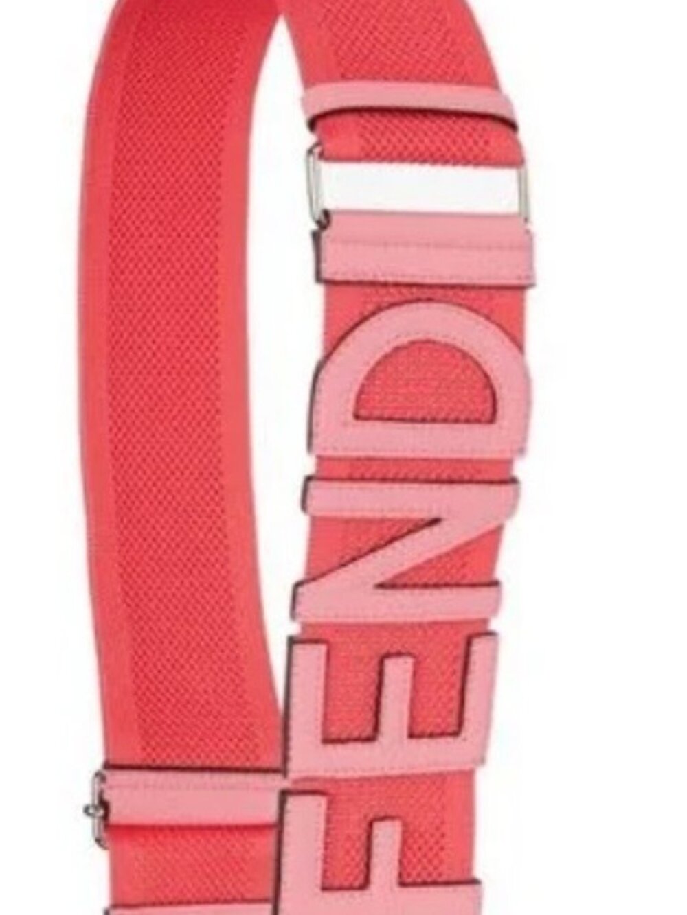 Fendi Dalia Pink Mesh And Leather Adjustable Bag Strap NEW